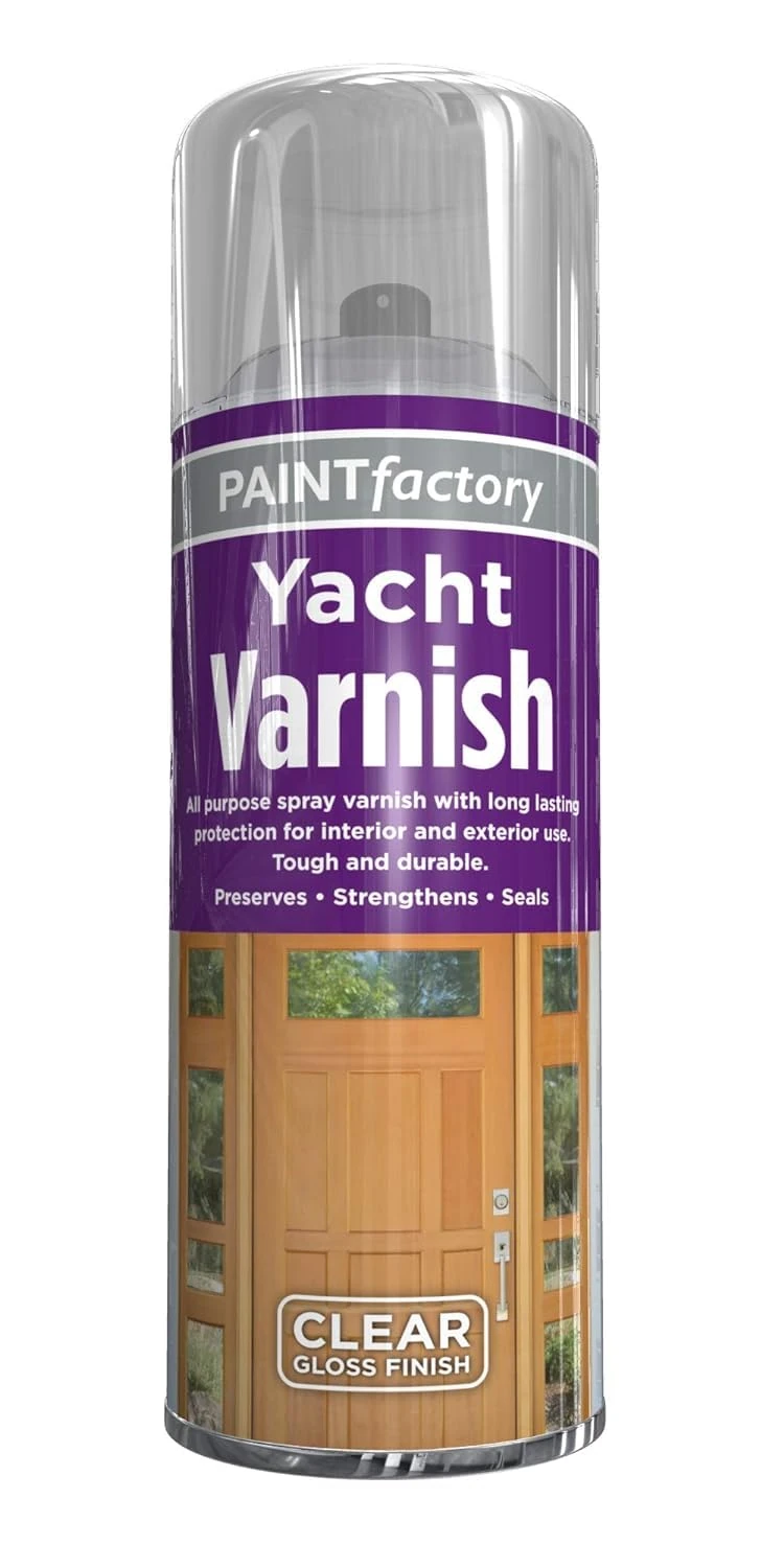 All Purpose Yacht Varnish 400ML - Professional Gloss Finish Spray Wood Color Paint