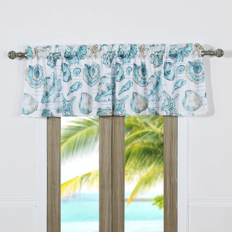Barefoot Bungalow Cruz Window Valance, Polyester, Multi-Colour, 48 x 213 x 0.5 cm - Image 1
