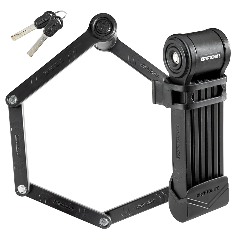 Kryptonite Keeper Folding Bike Lock, 2.75FT/3.25 FT Long Compact Lightweight High Security Anti-Theft Foldable Bicycle Lock with 2 Keys and Mount for E-Bikes Scooter Road Mountain Bike