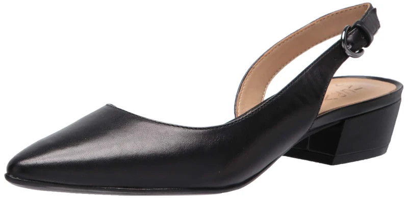 Naturalizer Women's Ballet Flats & Pumps - Banks Slingback, Black Leather, UK 5.5, Wide Fit