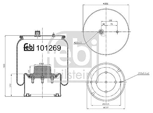 febi bilstein 101269 Air Spring Bellows with Steel Piston