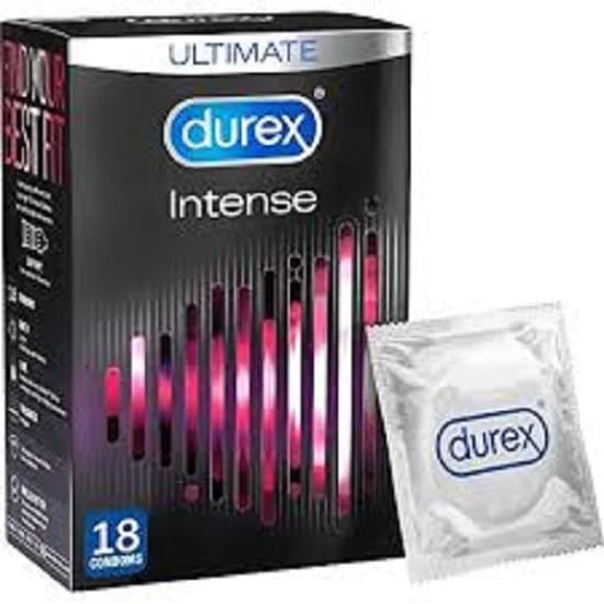 Durex Intense Condoms, 18 Condoms (1 Pack) (Packaging May Vary)