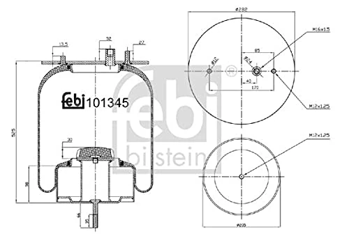 Febi Bilstein 101345 Air Spring Bellows with Steel Piston and Piston Rod, Pack of 1