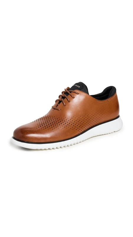 Cole Haan Men's 2.Zerogrand Laser Wingtip Oxford Lined, British Tan/Ivory, 6.5 UK