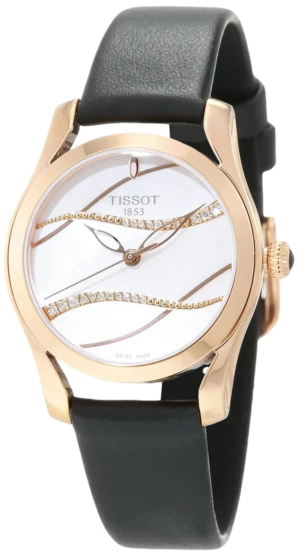 Tissot Women's Analog Quartz Watch with Leather Strap T1122103611100, Black, One Size, Quartz Watch