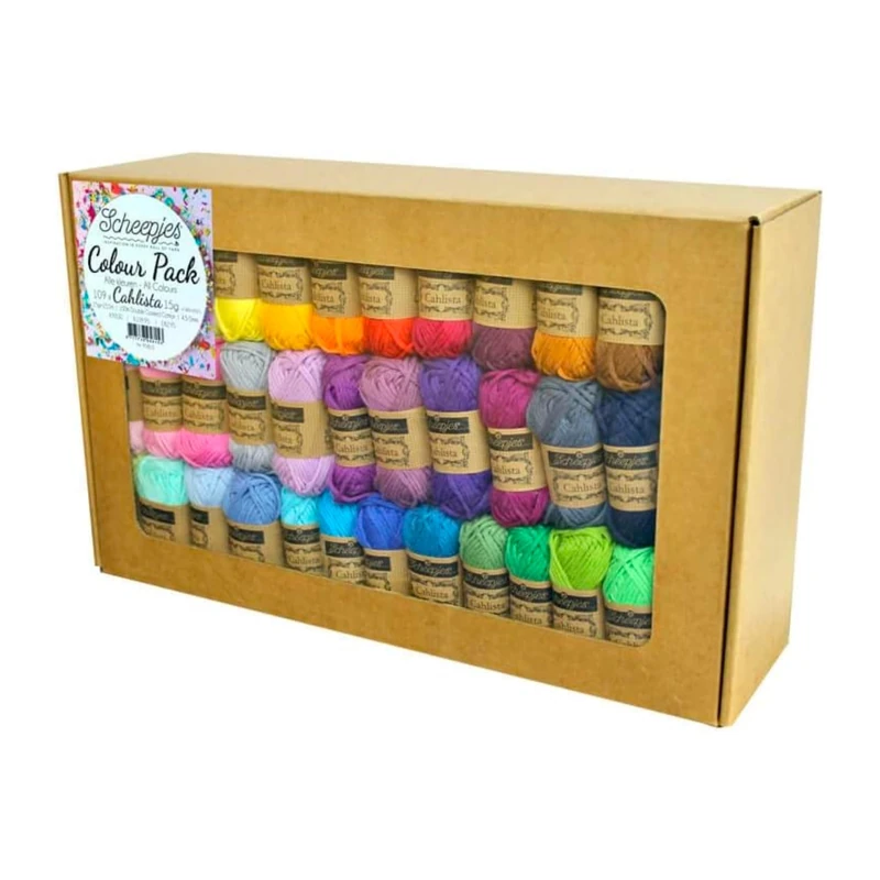 Scheepjes Cahlista Colour Pack 109 x 15g (25m) Cotton Mini Skeins for Crochet and Knitting, Pack of 1