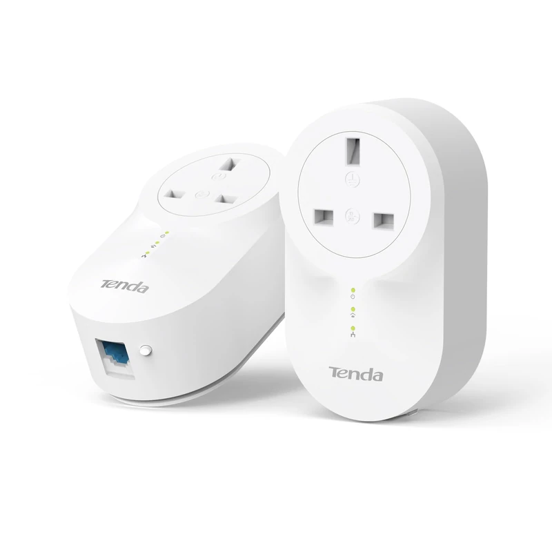 Tenda PH6 AV1000 Passthrough Powerline Adapter Kit with 1 x Gigabit Port (AC Passthrough) for fast & stable network expansion, for 4K/3D/HD Video Streaming and Gaming, UK Plug Version - Pack of 2 - Image 1