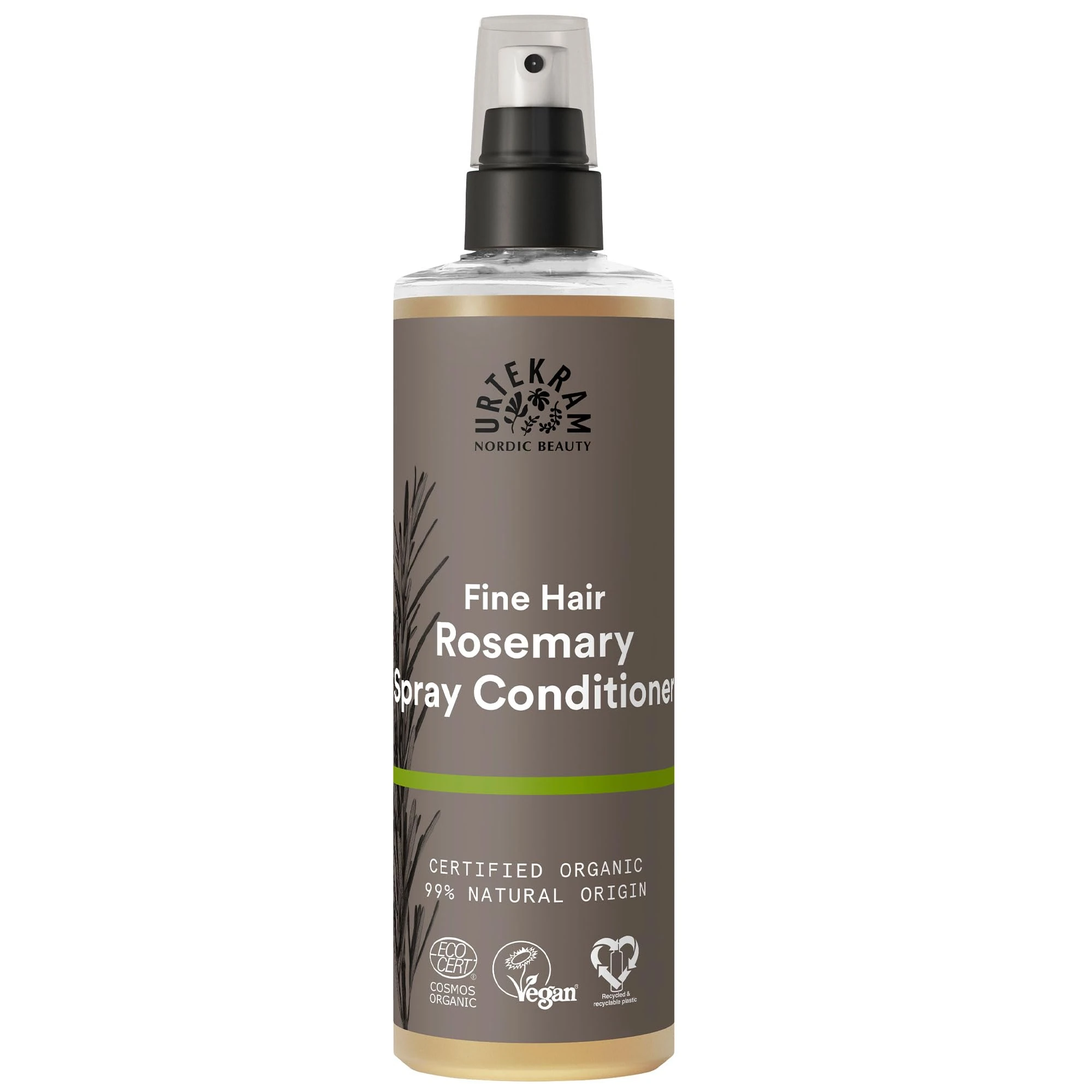 Urtekram Rosemary Leave-In Spray Conditioner - Fine Hair - Nourishing & Moisturizing - 250 ml, Vegan, Organic, Cruelty-Free, Natural Origin