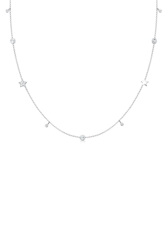 Elli 925 Sterling Silver Stars Solitary with Crystals Astro Look