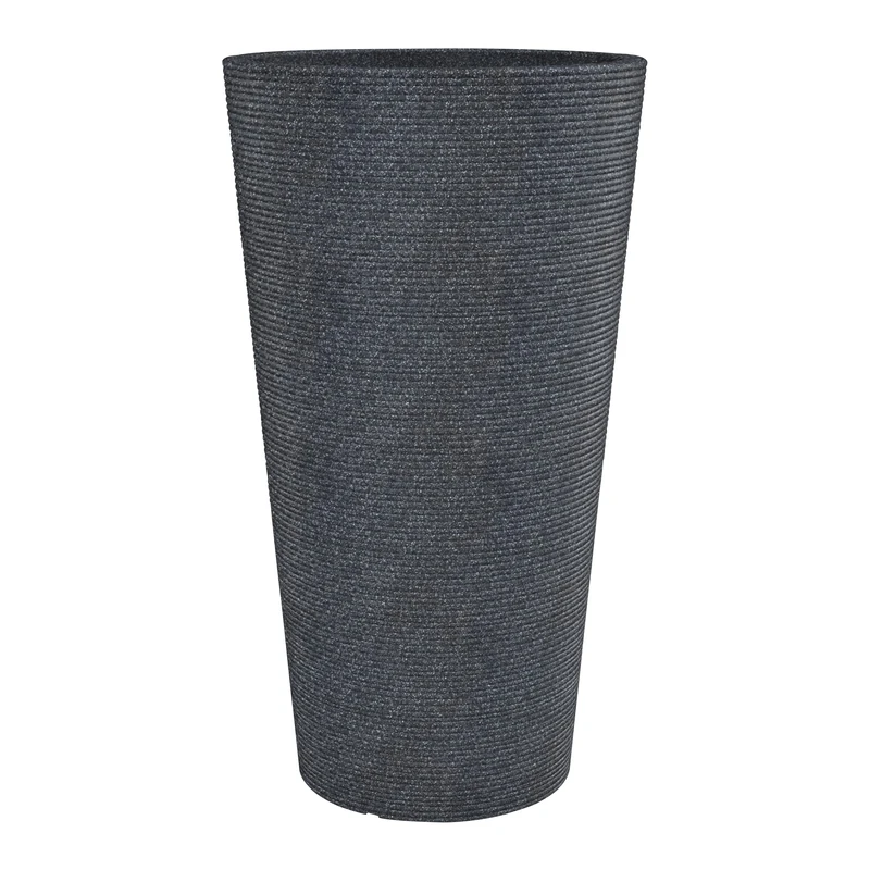 Scheurich Coneo High Plastic Tall Container Black Granite 39 cm Diameter 70 cm Height 27 L Volume