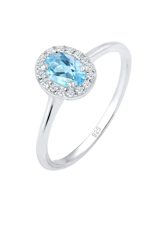 Elli DIAMONDS Ring Women Engagement Ring Topaz with Diamond (0.08 ct.) in 925 Sterling Silver