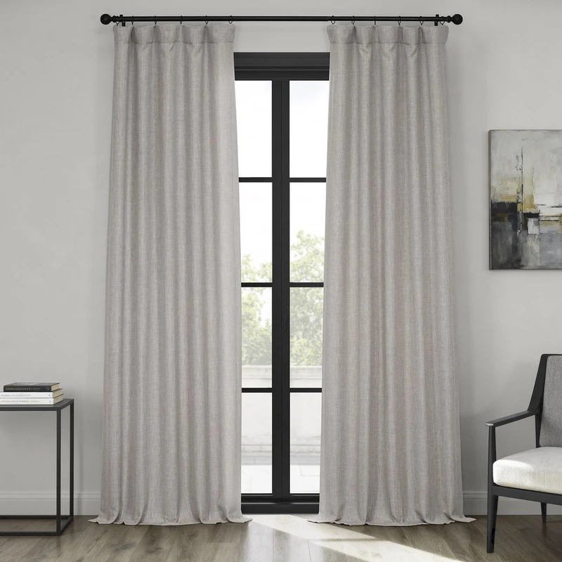 HPD Half Price Drapes Faux Linen Textured Room Darkening Curtains for Bedroom 96 Inches Long (1 Panel), 50W X 96L Curtains for Living Room Home Decor, Clay