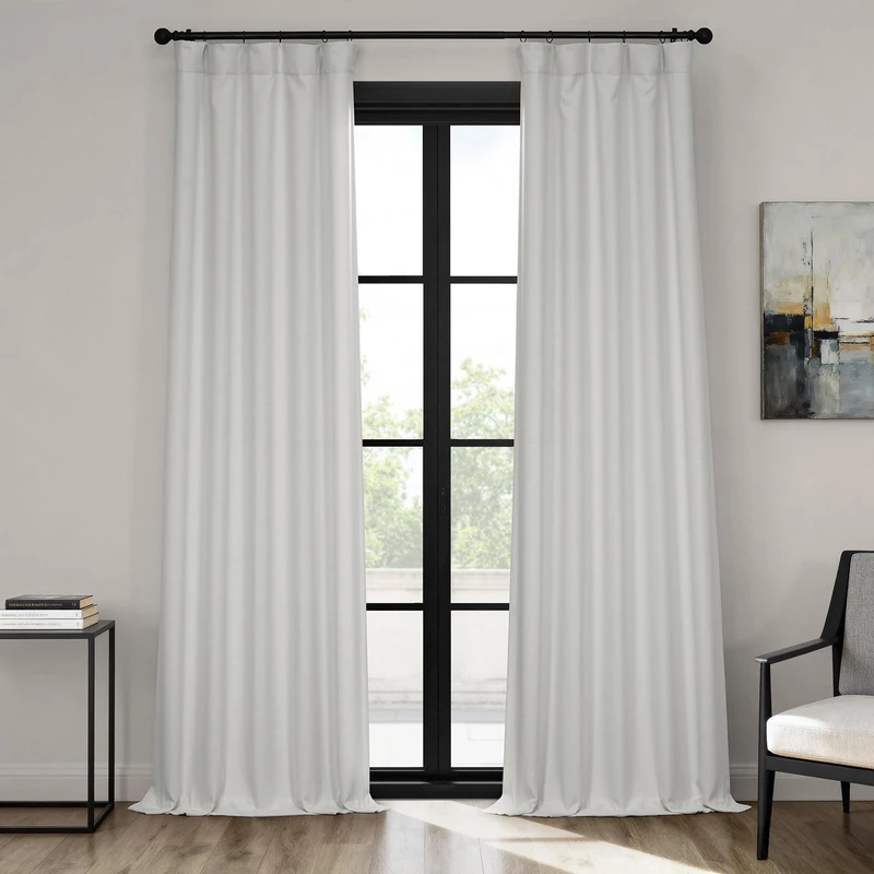 HPD Half Price Drapes Faux Linen Textured Room Darkening Curtains for Bedroom 108 Inches Long (1 Panel), 50W X 108L Curtains for Living Room Home Decor, Oyster