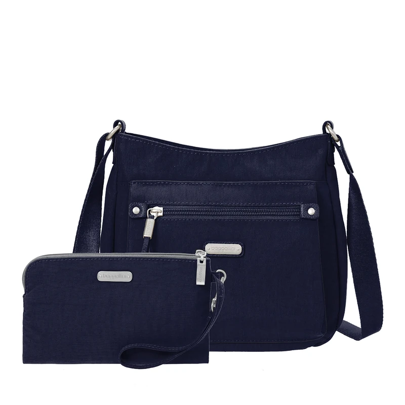 Baggallini Uptown Bagg with Rfid Phone Wristlet, Navy