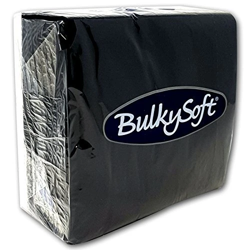 BulkySoft 2-Ply Paper Napkins - 33x33cm, 100 Pack, Black - Image 1