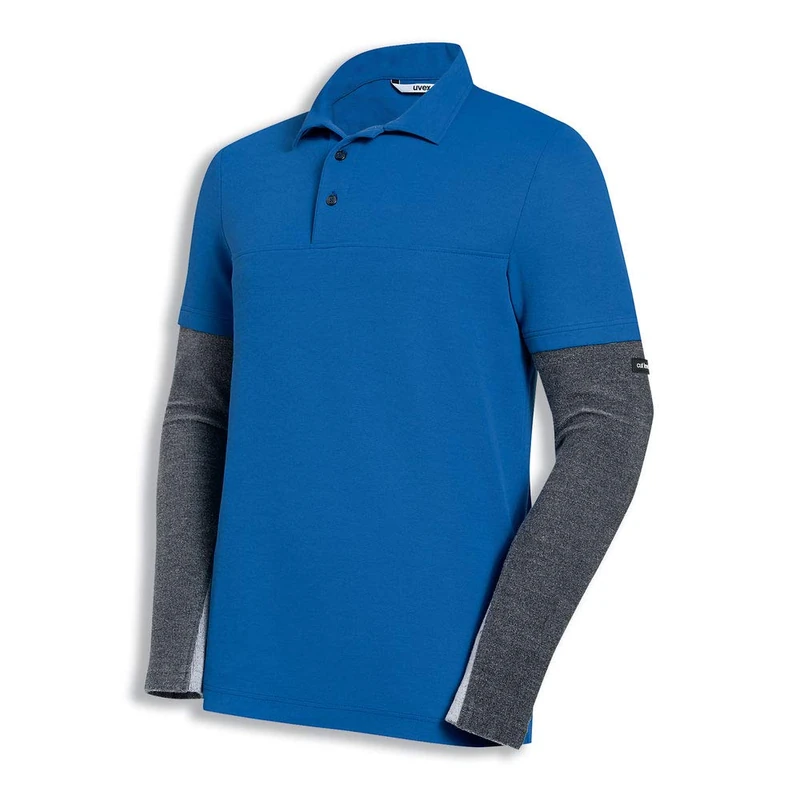 Uvex Cut Nanoflex Mens-Work Shirt - Blue Mens-Polo Shirt - Sleeves with Cut Protection 5 S - Image 1