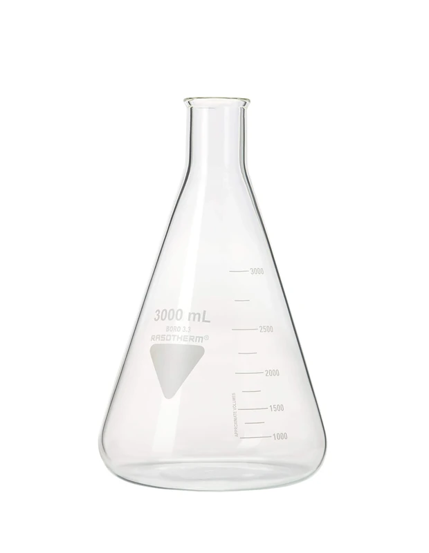 RASOTHERM Erlenmeyer Flask, Narrow Neck (Boro 3.3), 3000 ml