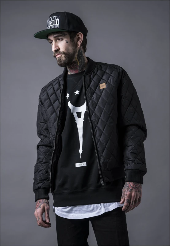 Urban Classics Men's Diamond Quilt Nylon Jacket, Black (Black 7), 4XL - Image 1