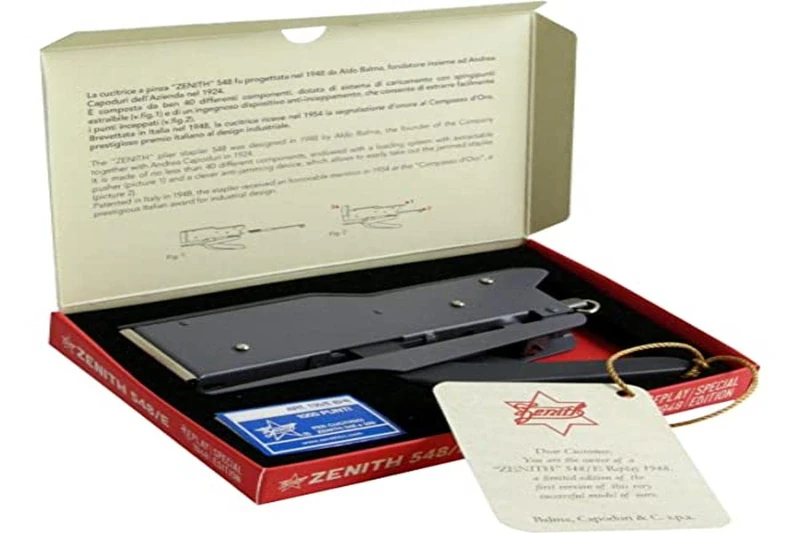 Zenith Stapler (6/4 or 6/6), Special Edition Replay 1948 Gift Set, Full Metal, Anthracite, Design Classic Made in Italy - Image 1
