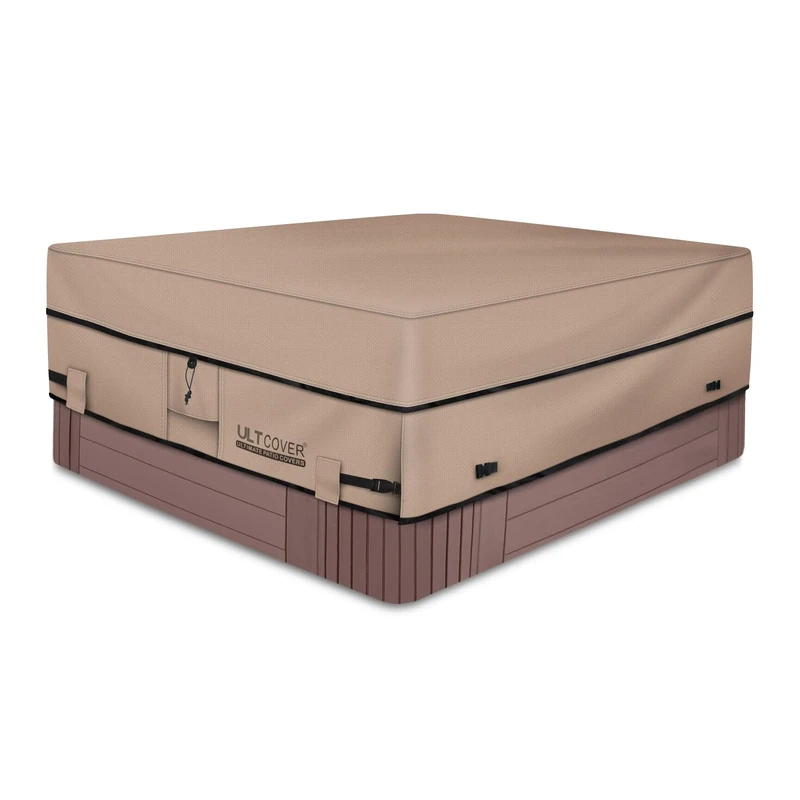 ULTCOVER 100% Waterproof 600D Polyester Square Hot Tub Cover Outdoor SPA Covers 95 x 95 inch