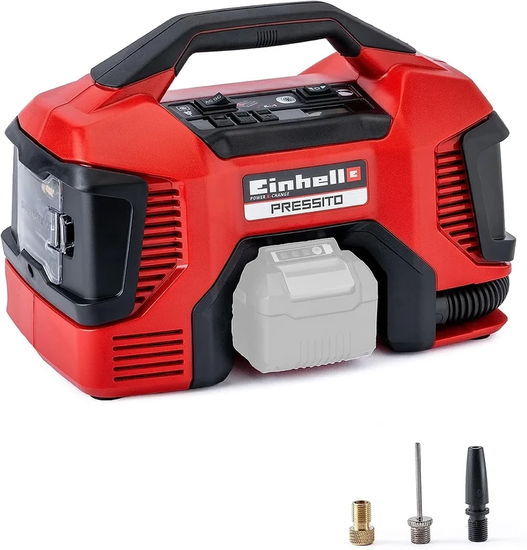Einhell Cordless Air Compressor 18V Power X-Change, 3-in-1: High-Pressure Pump, Low-Pressure Inflator and Low Pressure Suction/Deflating, Without Battery PRESSITO Solo