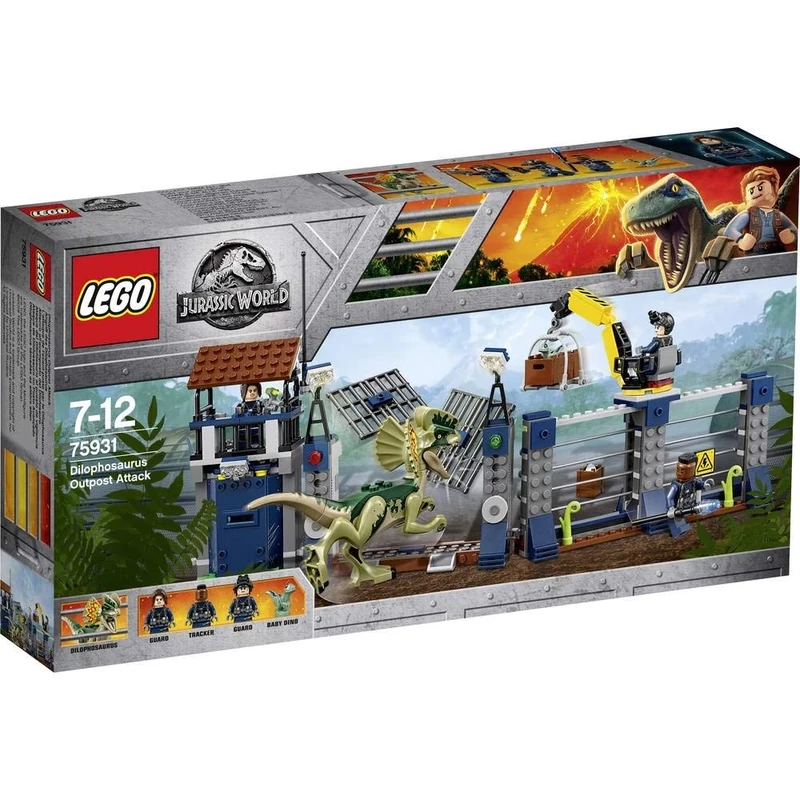 LEGO 75931 Jurassic World Dilophosaurus Outpost Attack Playset, Dinosaur Figures, Build and Play Dinosaur Toys for Kids