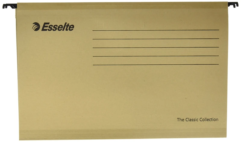 Esselte Reinforced Hanging Folders with Visor - Brown, Pack of 50