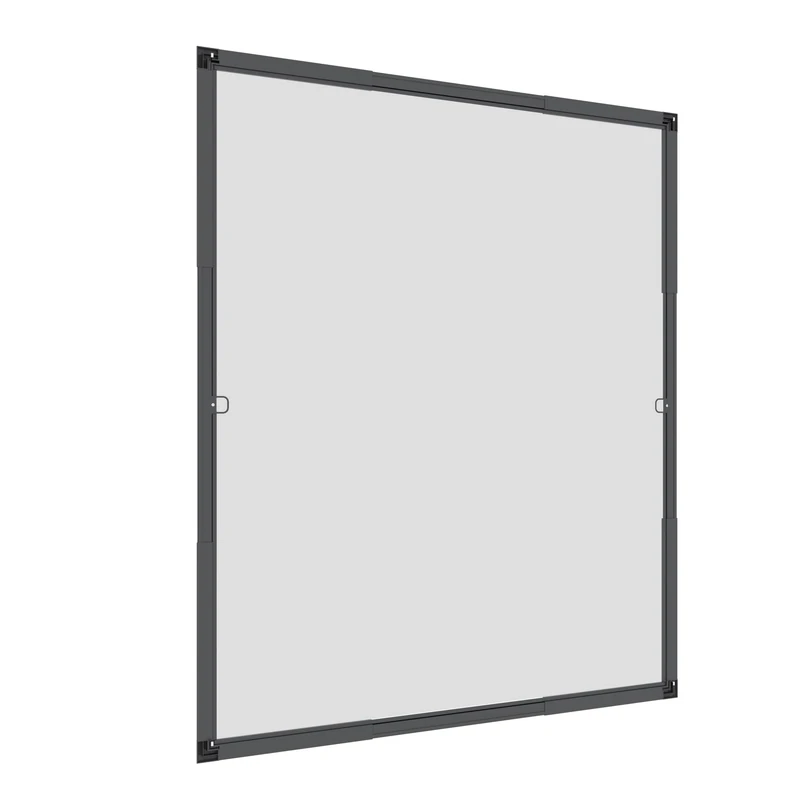 Windhager Insect protection telescopic fly screen window Flexi Fit, stretch frame window, telescopic window without saws, DIY kit 130 x 150 cm, anthracite, 04306