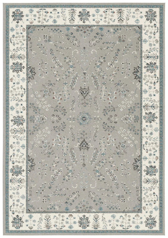 Aspect "Herat Oriental/Persian/Floral Area Rug, Polypropylene, Grey/Cream, 170 x 120 x 0.4 cm