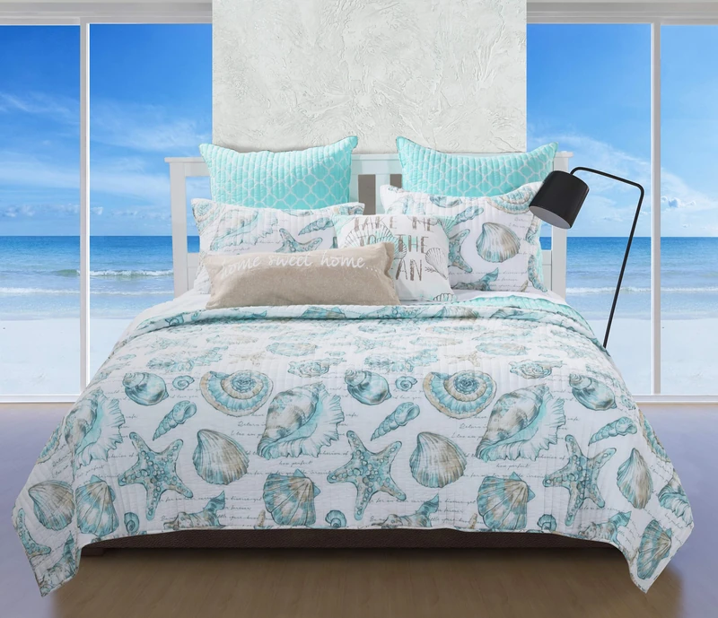 Barefoot Bungalow 3-Piece Cruz Quilt Set, Polyester, Multi-Colour, Queen - Image 1