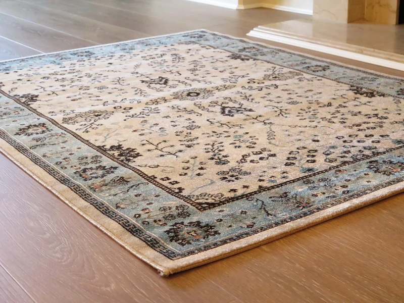 Aspect Herat Oriental/Persian/Floral Area Rug, Polypropylene, Grey/Teal, 170 x 120 x 0.4 cm