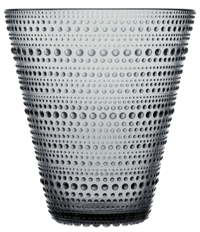 Iittala Kastehelmi Decorative Vase, Glass, Grey, 15.4 cm