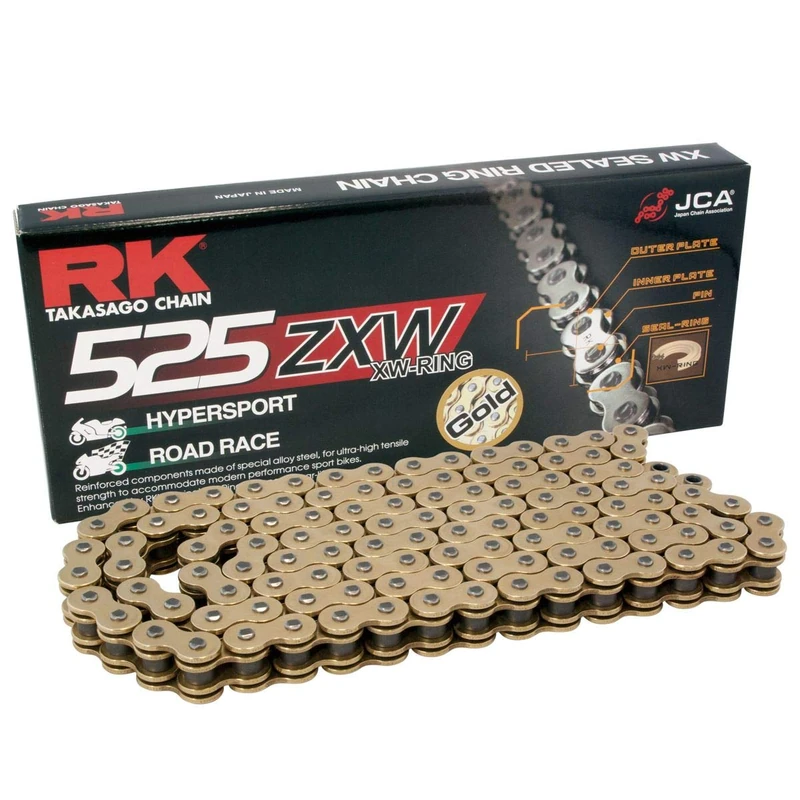 Rk Chain 525Zxw Gold 120Links Clf