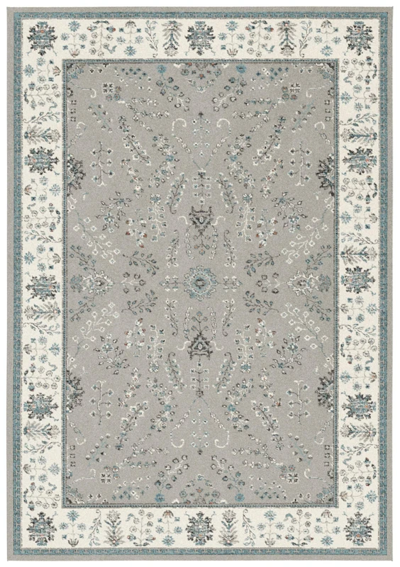 Aspect Herat Oriental/Persian/Floral Area Rug, Polypropylene, Grey/Cream, 230 x 160 x 0.4 cm