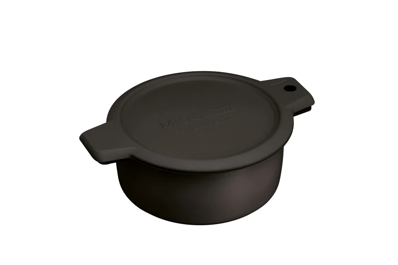 KitchenCraft Microwave Grill Pan and Browning Dish, Fast Cooking, Oven-Quality Food, Sturdy and Lightweight, 26 x 29 x 9 cm, Black