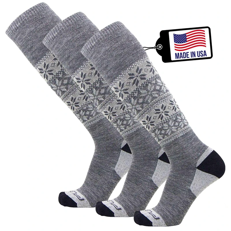 Pure Athlete Alpaca Ski Socks – Men Warm Wool Sock, Women Skiing, Snowboarding - Image 1