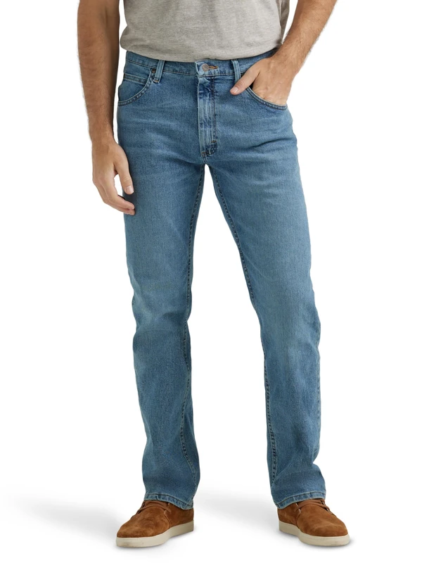 Wrangler Authentics Men's Classic 5-Pocket Regular Fit Jean, Vintage Blue Flex, 34W x 38L