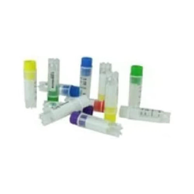 Cryomaster 4-6106 Cryo Tubes, 2.0 ml, Female Thread, White Screw Cap, Stand Ring, 1D Barcode Side (Pack of 500)