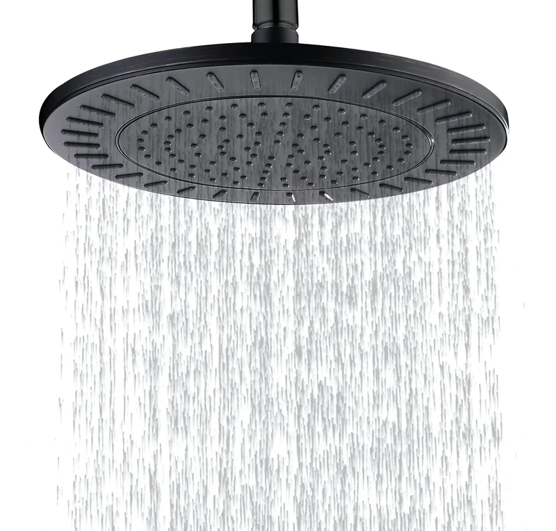 Bright Showers - Large 9" Rainfall Overhead Showerhead - Powerful 200 Jet Nozzles - Spa-Like Shower Experience - Round (Oil-Rubbed Bronze/ORB)