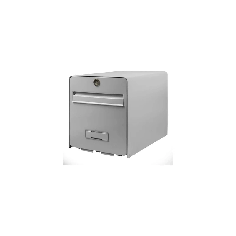 BURG-WÄCHTER La Poste, 2 Doors, 502 GR Favor, Grey, Galvanised Steel, with Full Opening Door and Mail Stop (Door Blocked at 120°)