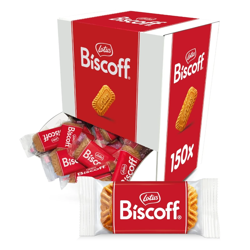 Lotus Biscoff, Caramelised Biscuit, 150 Indivually Wrapped Biscuits, Ingredients from Natural Origins, Vegan, Nut Free Recipe, 1.146kg