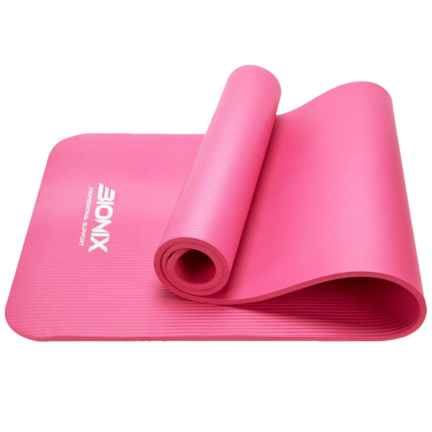 Bionix Exercise Yoga Mat with Carry Handle Strap - Extra Thick NBR Yoga Mats for Women and Men - 180cm x 60cm Durable, Non Slip Mat - Gym Mats for Home, Camping, Pilates and Workout
