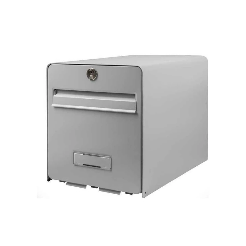 BURG-WÄCHTER La Poste, 1 Door, 501 gr Favor, Grey Galvanised Steel Mailbox, with Full Opening Door and Mail Stop (Door Blocked at 120°) - Image 1