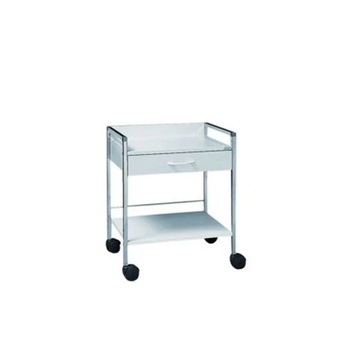 Neolab 2 7021 Utility Cart, 1 Drawer, Chrome-Plated, 600 mm x 730 mm x 450 mm (Pack of 1) - Image 1