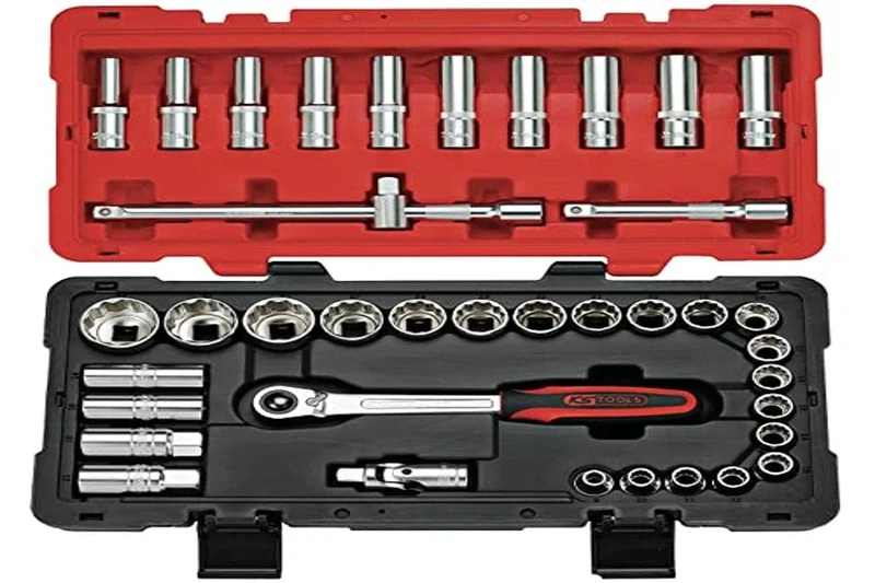 KS Tools 922.0640 Ultimate Set of Sockets and Accessories 12-Sided 1/2 Inch 39 Pieces White