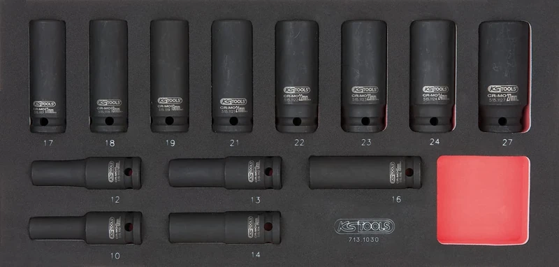 KS Tools 713.1032 Long Socket Module 713.1032 Shock Module 1/2 Inch 12 Sides 13 Pieces