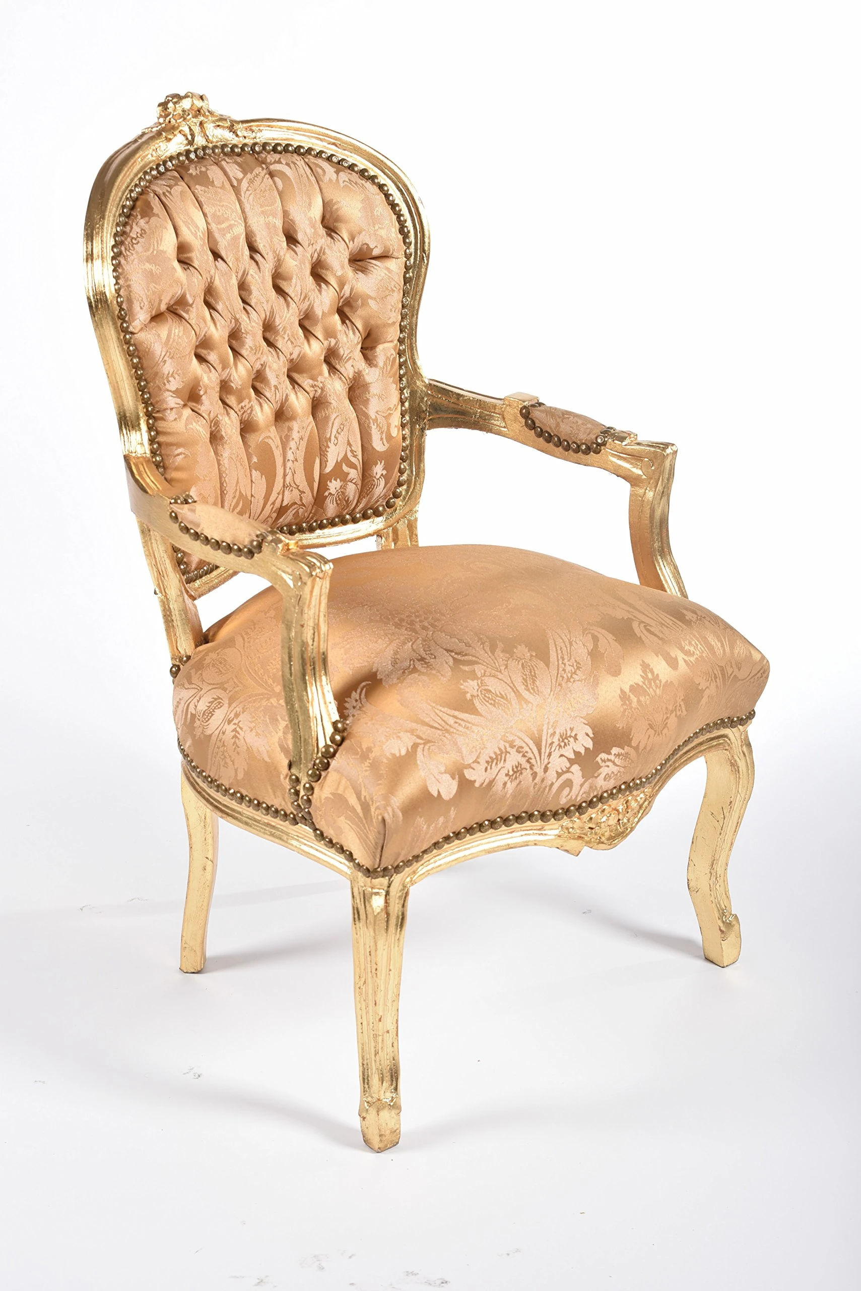 Way Home Store Luis Gold and Ocra Baroque Chair 63 x 65 x 94 cm
