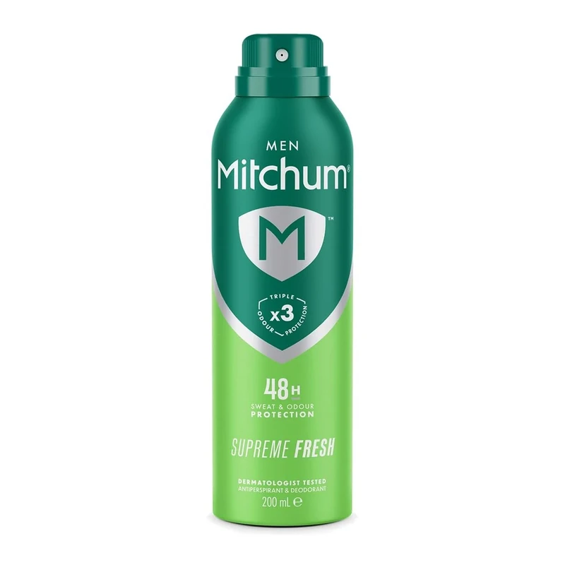 Mitchum Men Triple Odor Defense 48HR Protection Aerosol Deodorant & Anti-Perspirant, Supreme Fresh, 200 ml