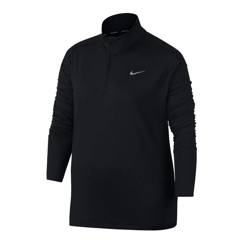 Nike W Nk Elmnt Top Hz Long Sleeved T-Shirt - Black/(Reflective Silver), Small