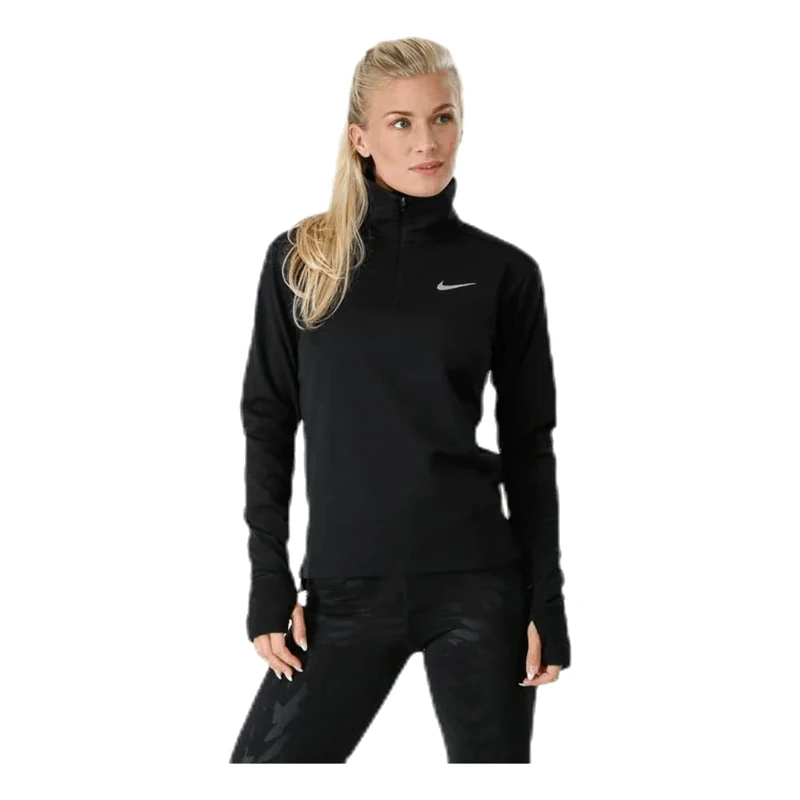 Nike Women W Nk Thrmasphr Elmnt Top Hz2.0 Long Sleeved T-Shirt - Black, Large